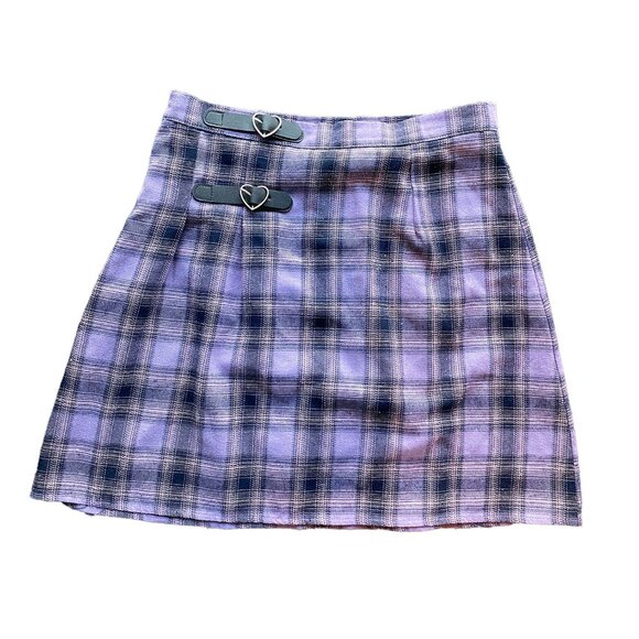 Daisy Street Dresses & Skirts - Daisy Street Purple Black Plaid Skirt Size Medium